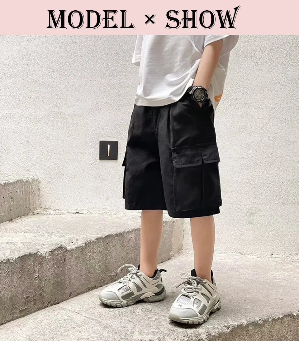 Boys Summer Casual Fashion Cargo Pants Comfortable Breathable Loose Sports Teen Shorts Spring Summer Children Casual Short Pants