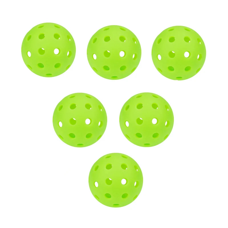 6pcs Pickleball 40 Holes 74mm Outdoor Colorful Pickleballs Durable Training and Competition Paddle Ball for Competition Practice