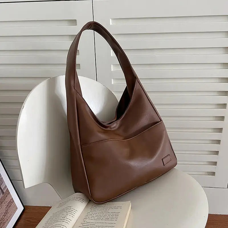 1pcs Leather Tote Purse Stylish Casual Trendy Large Soft Shoulder Bag