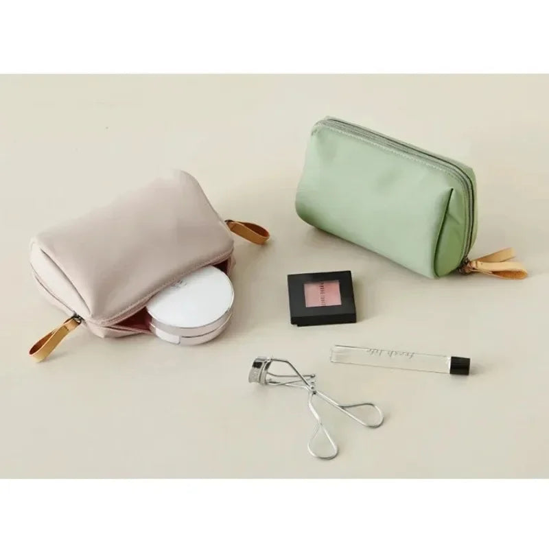 2024 New Women's Small Bag Toiletry Bag Portable Mini Solid Color Korean Makeup Bag Large Capacity Waterproof Storage Clutch Bag