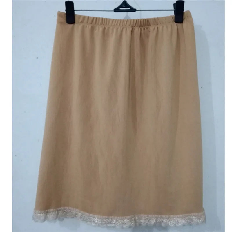 Satin Underskirt Half Slips Dress for Women Summer Thin  High Waist Elastic Anti-Penetrating Underskirt Lining Petticoat