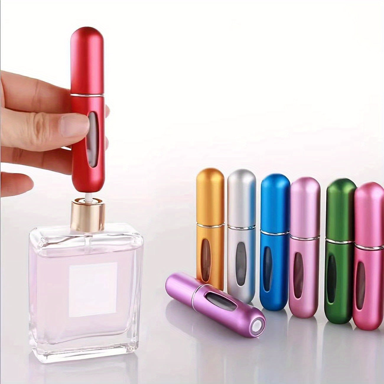 Mini Portable Refillable Perfume Aluminum Atomized Spray Cosmetic Bottle~Travel Dispenser Bottle~Atomizer Perfume Bottle, for Car