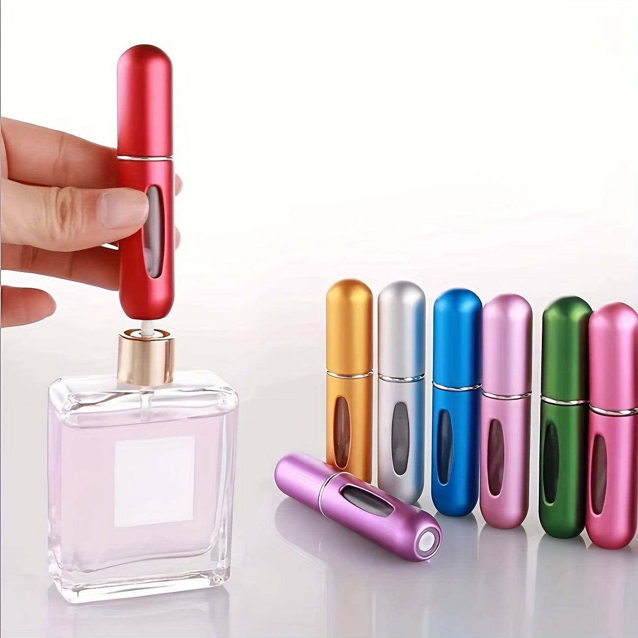 Mini Portable Refillable Perfume Aluminum Atomized Spray Cosmetic Bottle~Travel Dispenser Bottle~Atomizer Perfume Bottle, for Car