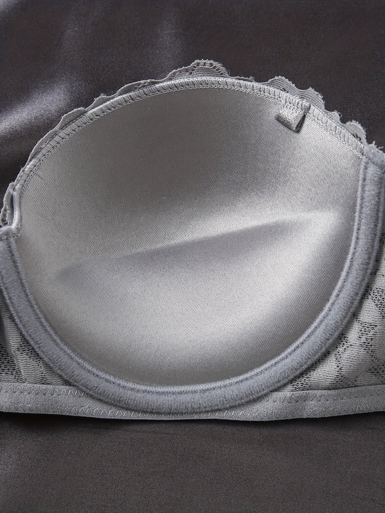 [3pcs Push-Up Lace Strapless Bras] 3pcs Elegant Lace Strapless Bras for Women - Invisible Front Closure, Push-Up Balconette Style with Non-Removable Pads, Breathable & Comfort Fit, Available in White, Gray, Black