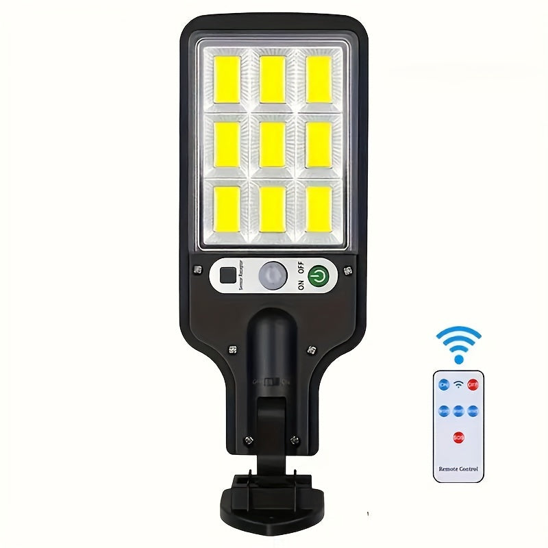 Solar-Powered LED Street Light 2200W | Human Body Induction | Remote Control | Durable Plastic | Semi-Flush Mount | Solar Panel | Energy-Efficient Outdoor Lighting for Gardens & Pathways, Security Lighting | Sleek Solar Light