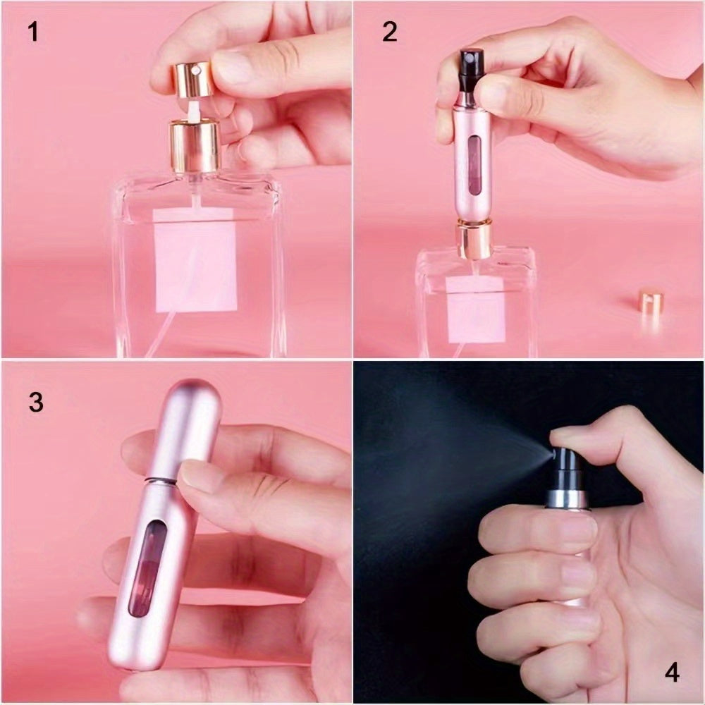 Mini Portable Refillable Perfume Aluminum Atomized Spray Cosmetic Bottle~Travel Dispenser Bottle~Atomizer Perfume Bottle, for Car