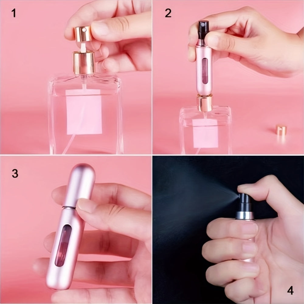 Mini Portable Refillable Perfume Aluminum Atomized Spray Cosmetic Bottle~Travel Dispenser Bottle~Atomizer Perfume Bottle, for Car