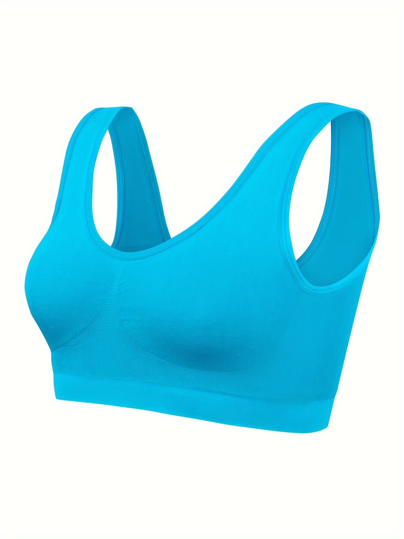 Comfortable 3pcs Seamless Sports Bras - Lightweight, No-Pad Design for Yoga & Fitness - Nylon Blend, Thin, Innerwear