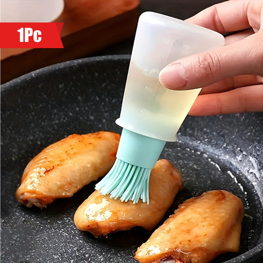1pc Multi-Use Silicone Oil Brush and Dispenser - Easy-to-Clean, Leakproof, for Grilling, Baking & BBQ