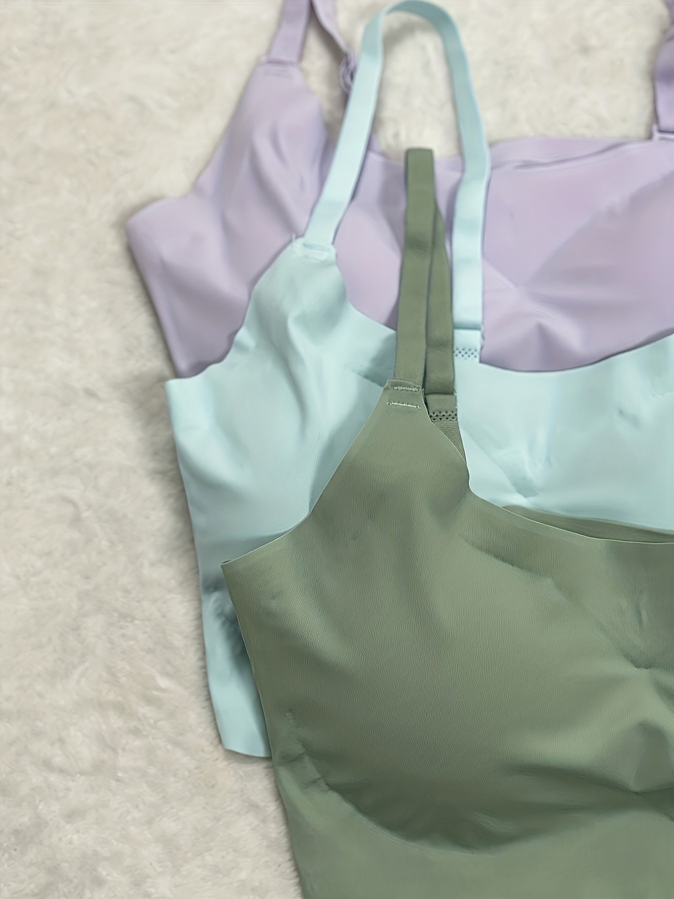 4pcs Seamless Solid Comfortable Bralettes, Adjustable Straps Wireless Intimates Bra for Women's Lingerie & Underwear