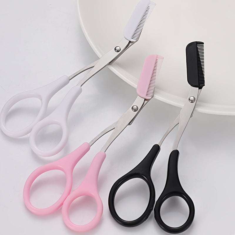 Facial Hair Removal Trimmer Scissor - Eyebrow Shaping Grooming Makeup Tool with Comb - Cosmetic Accessory
