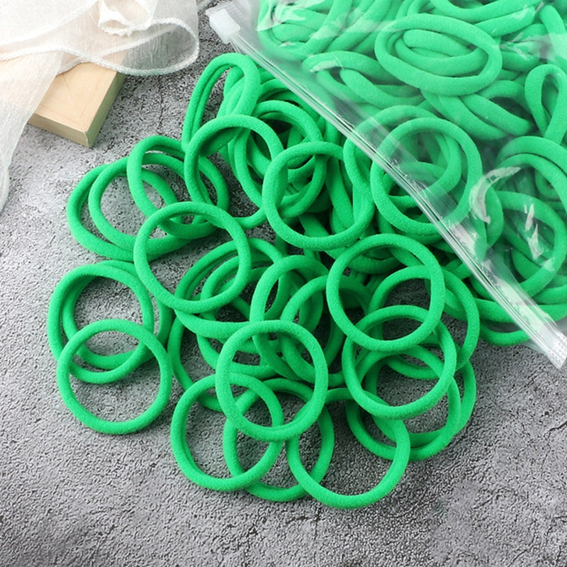 50pcs/Set Women   Basic Hair Bands 4cm Simple Solid Colors Elastic Headband Hair Ropes Ties Hair Accessories Ponytail Holder