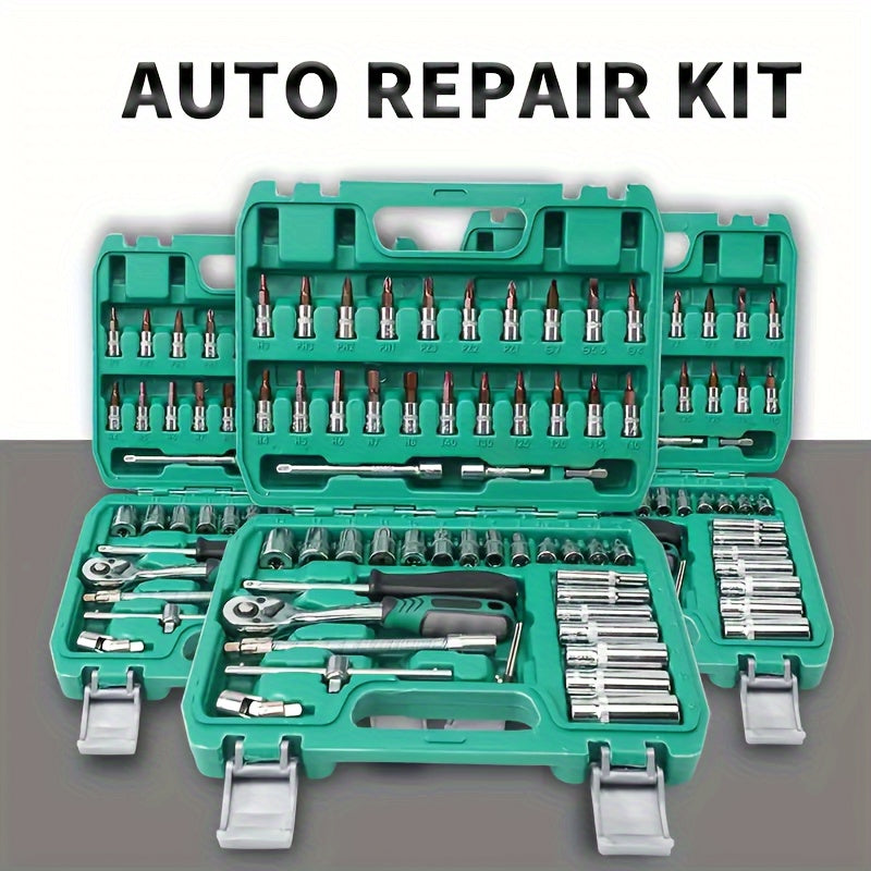 216/53/46pcs Professional Ratchet Toolset - Multi-functional Industrial Maintenance Kit with Torque Wrench, Screwdriver And Portable Repair Essentials for DIY Enthusiasts And Mechanics