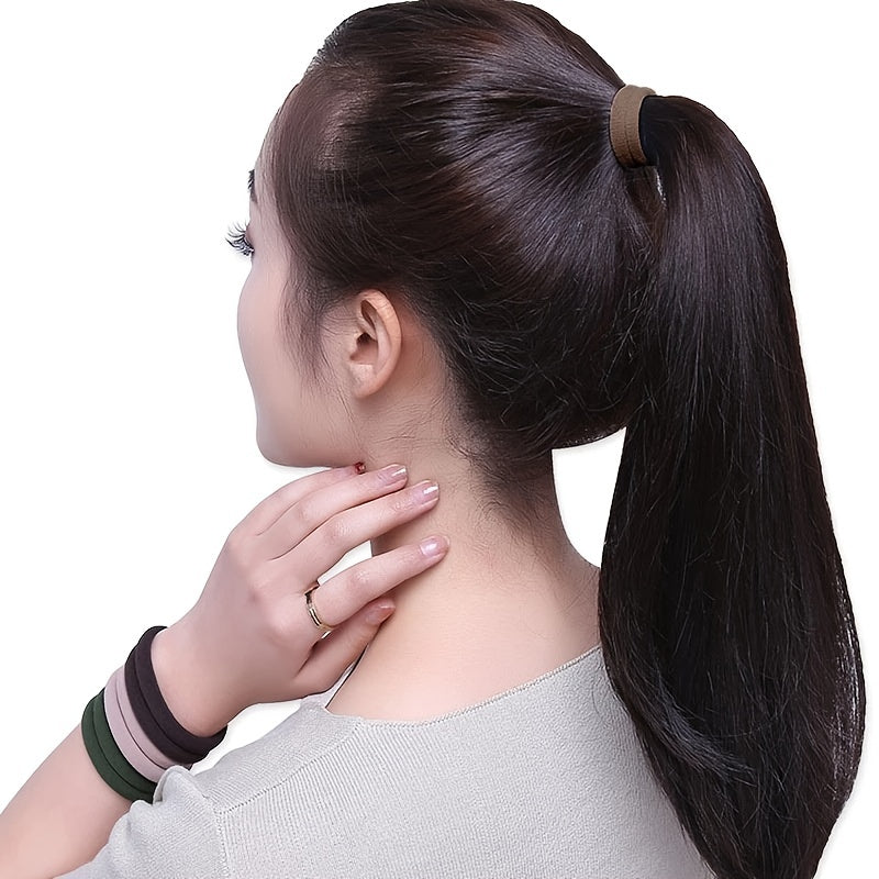 50pcs/Set Women   Basic Hair Bands 4cm Simple Solid Colors Elastic Headband Hair Ropes Ties Hair Accessories Ponytail Holder