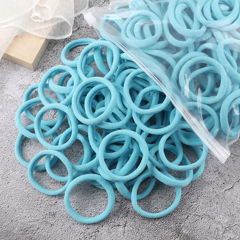 50pcs/Set Women   Basic Hair Bands 4cm Simple Solid Colors Elastic Headband Hair Ropes Ties Hair Accessories Ponytail Holder