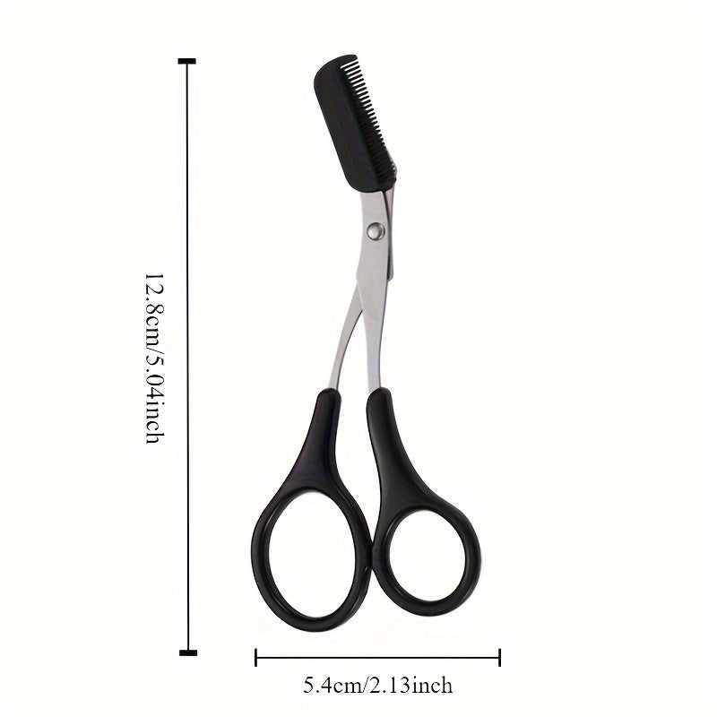 Facial Hair Removal Trimmer Scissor - Eyebrow Shaping Grooming Makeup Tool with Comb - Cosmetic Accessory