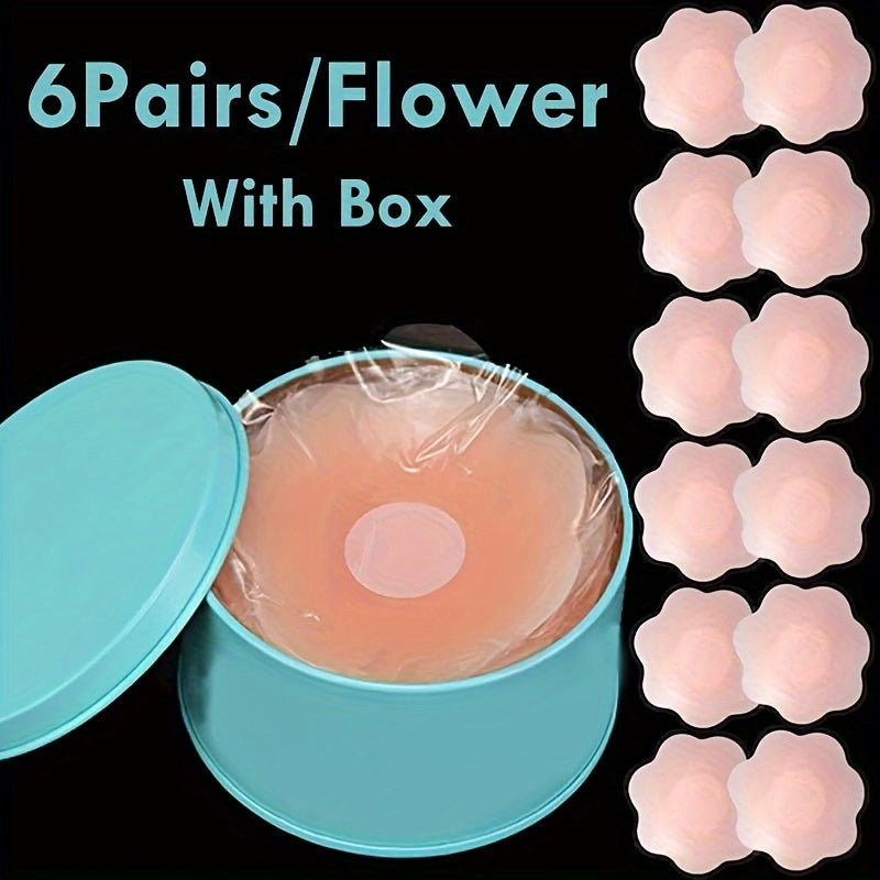 2/12pcs Silicone Nipple Cover Reusable Women Breast Petals Lift Invisible Bras Pasties - Adhesive Pads - For Women - Suitable for Everyday Wear & Special Occasions - Perfect Gift for Women