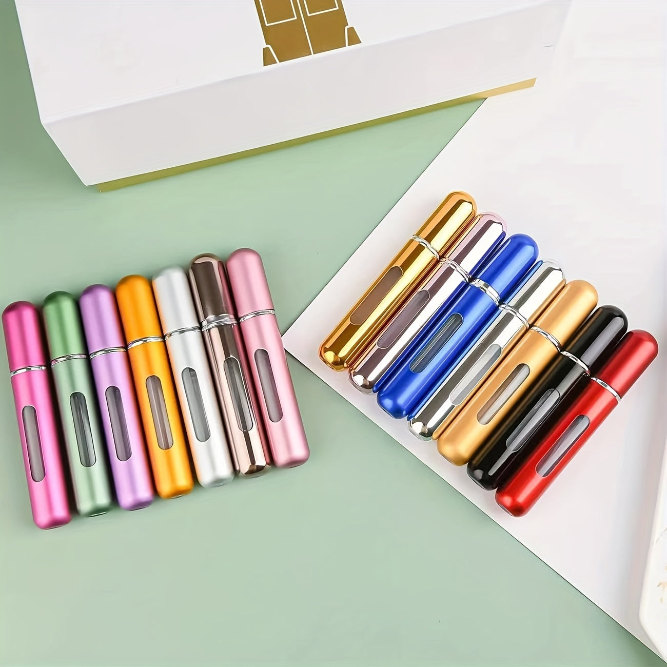 Mini Portable Refillable Perfume Aluminum Atomized Spray Cosmetic Bottle~Travel Dispenser Bottle~Atomizer Perfume Bottle, for Car