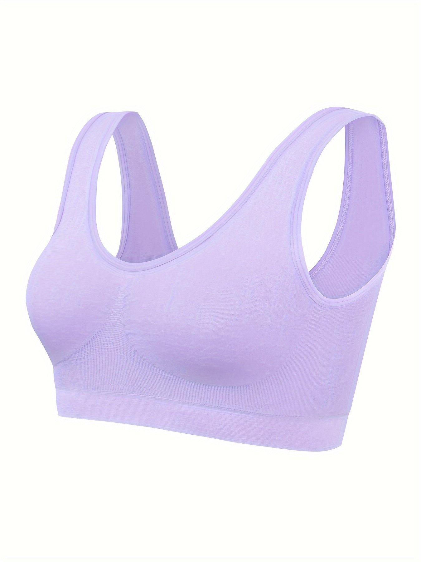 Comfortable 3pcs Seamless Sports Bras - Lightweight, No-Pad Design for Yoga & Fitness - Nylon Blend, Thin, Innerwear