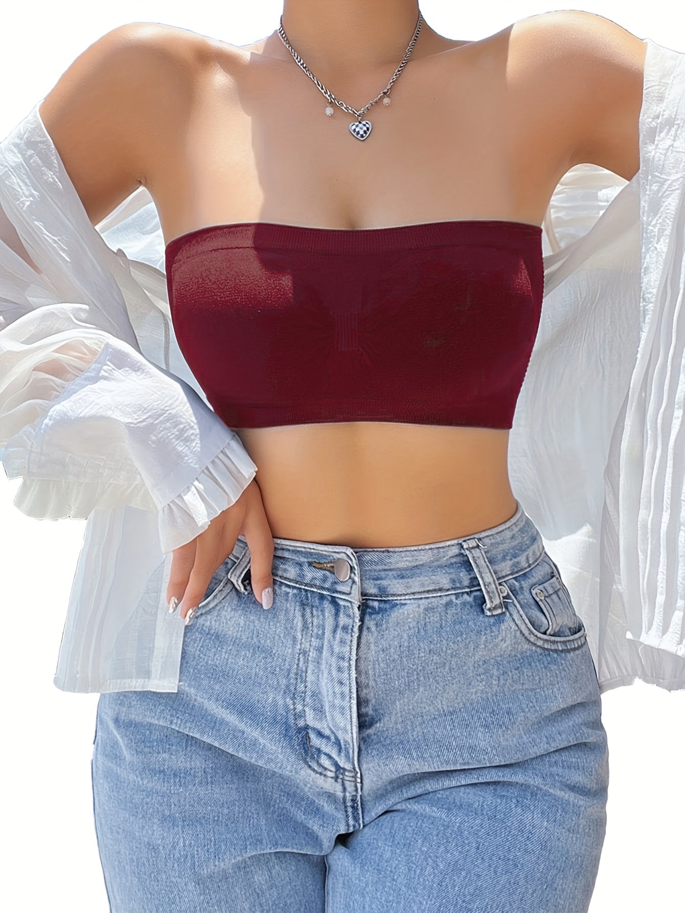 3pcs Strapless Bandeau Bras, Comfy & Soft Stretch Everyday Bra, Women's Lingerie & Underwear