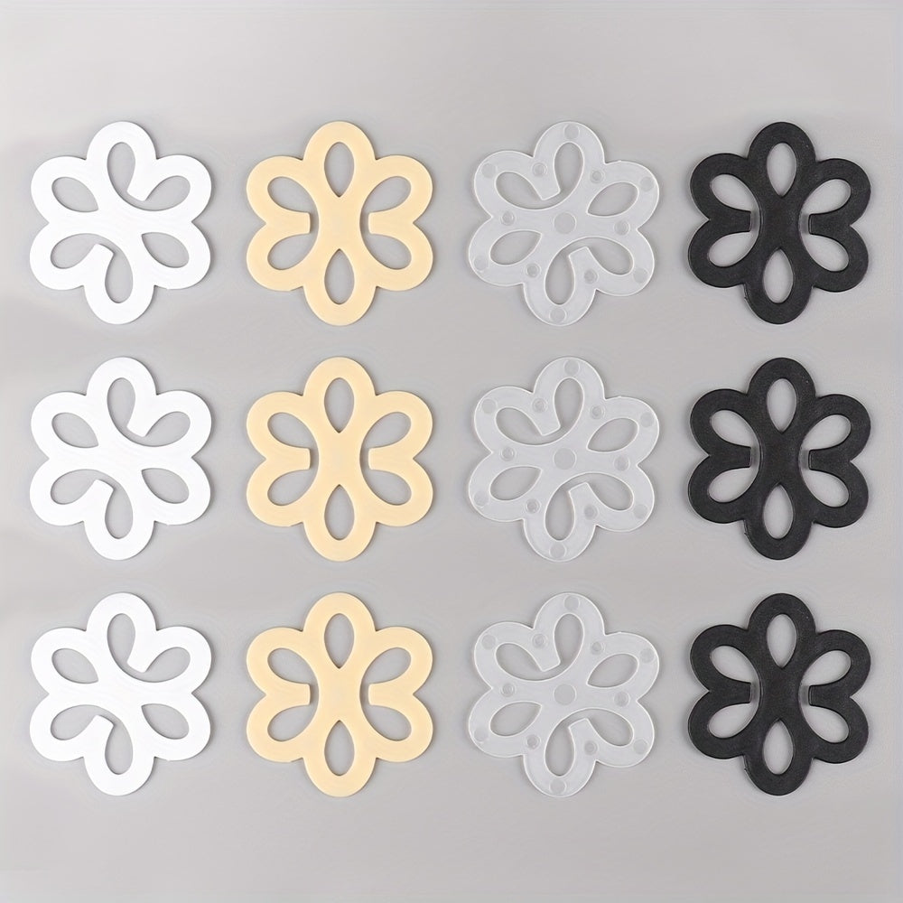 4/8/12/16pcs Floral Shape Invisible Bra Strap Clips, Non-slip Buckles Conceal Bra Straps For Braless Look, Women's Lingerie & Underwear Accessories
